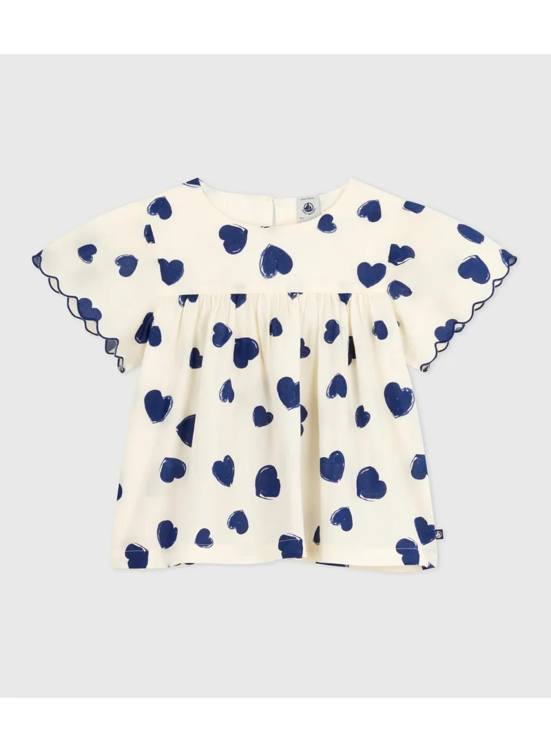 بيتي باتو Children's cotton blouse in printed cotton poplin.