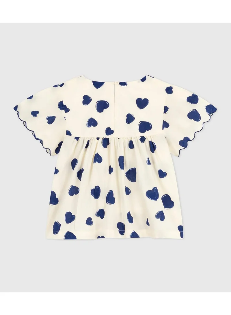 بيتي باتو Children's cotton blouse in printed cotton poplin.