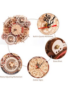 Robotime 3D Wooden Puzzles For Adults Models For Adults To Build Wooden Steampunk Clock Kit Diy Mechanical Wall Quartz Aesthetic Room Decor Unique Gift  - Image 4