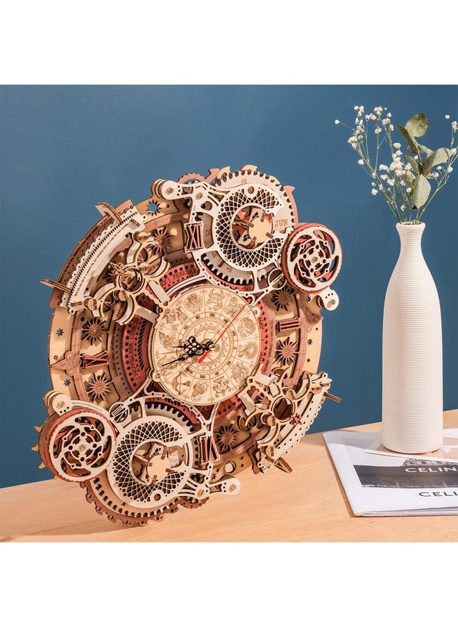Robotime 3D Wooden Puzzles For Adults Models For Adults To Build Wooden Steampunk Clock Kit Diy Mechanical Wall Quartz Aesthetic Room Decor Unique Gift  - Image 1