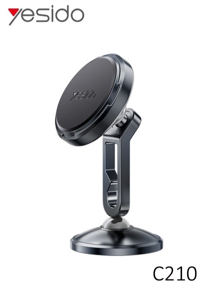 Yesido - C210 Double Ball Magnetic Car Holder with 360° Rotation – Magnetic Mount for Smartphones and GPS Devices – Secure Dashboard and Windshield Mount – Easy Installation, Adjustable Viewing Angles, Strong Magnetic Hold – Black - Image 1