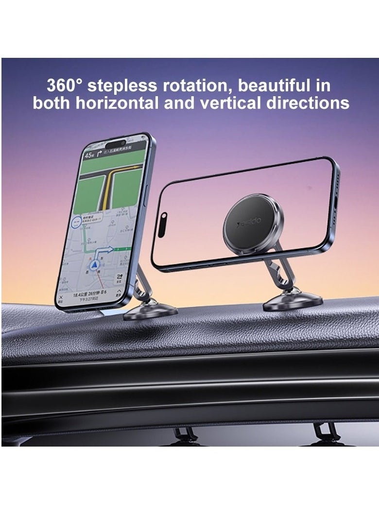 Yesido - C210 Double Ball Magnetic Car Holder with 360° Rotation – Magnetic Mount for Smartphones and GPS Devices – Secure Dashboard and Windshield Mount – Easy Installation, Adjustable Viewing Angles, Strong Magnetic Hold – Black - Image 1