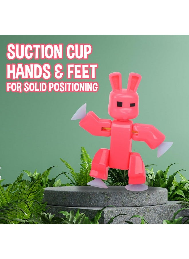 Zing Zing Stikbot Easter Pack, Set of 2 Chickens and 2 Bunnies with Exclusive Neon & Glow in The Dark Colors, Create Stop Motion Animation, for Kids Ages 4 and Up  - Image 5