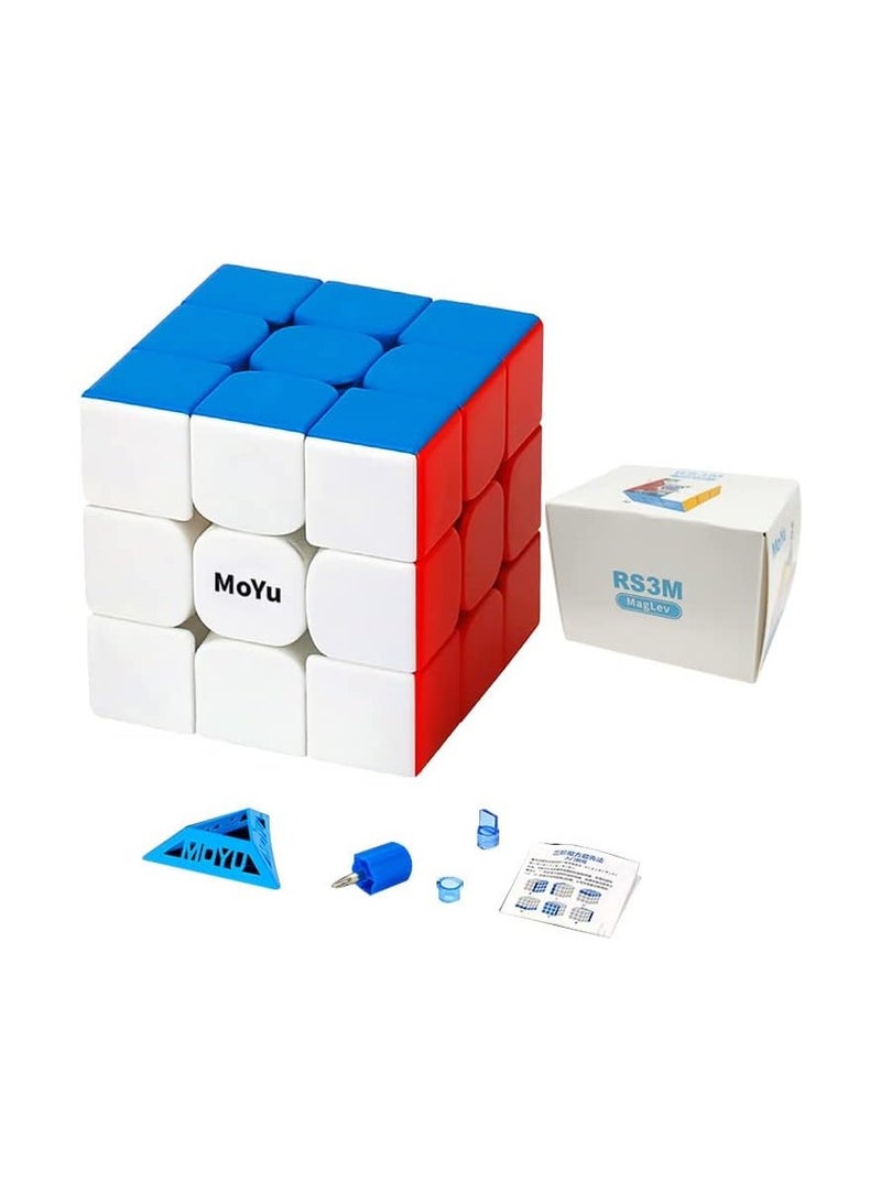 TUNJILOOL Moyu RS3M Speed Cube 3x3 Cube StickerLess, Maglev Version(Upgraded) Mofang Toy Travel Games for Adults and Kids Ages 6 and up(MF8900)  - Image 1