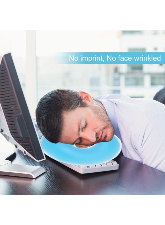 yuyte Silicone Pillow Soft Massage Face Relax Pillow Headrest, Soft Reusable Relax Pad Face Relax Pillow Face SPA Beauty Salon Skin Care Pillow for Head Support [Sky Blue] - Image 3