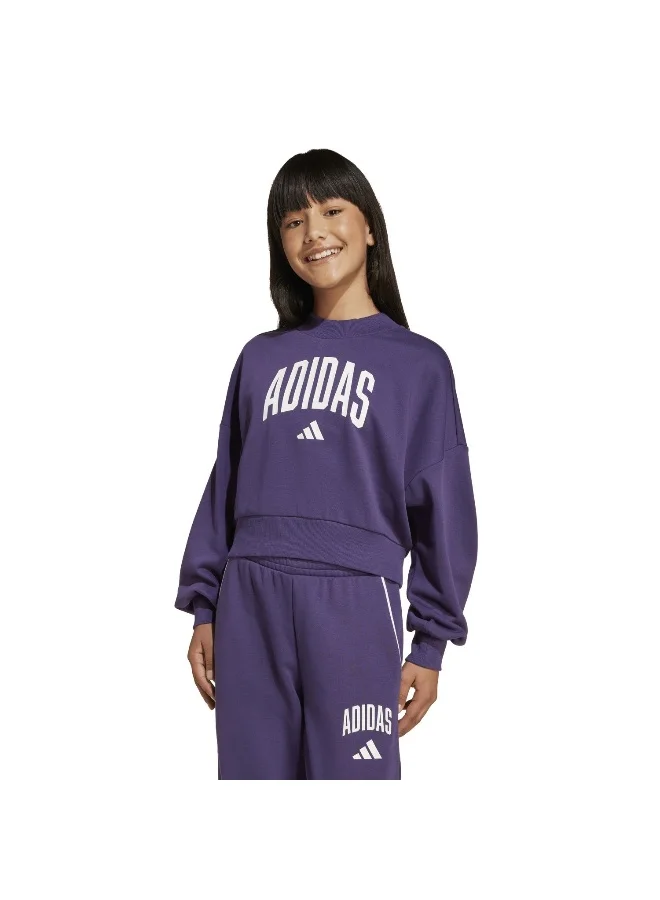 adidas Jg Clgt Ft Swt Purple Training Sweatshirts For Junior 7-8Y