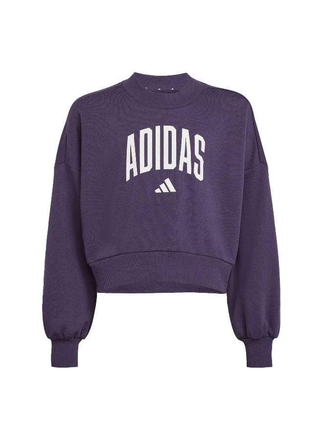adidas Jg Clgt Ft Swt Purple Training Sweatshirts For Junior 7-8Y