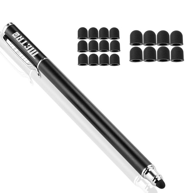 METRO Universal Capacitive 2-in-1 Touch Screen Stylus Pen with 20 Pcs Replacement Rubber Tips,Compatible with iPad,iPhone,ipad Pro,Galaxy,Smart Phone and Other Touch Screen Devices,Black - Image 1