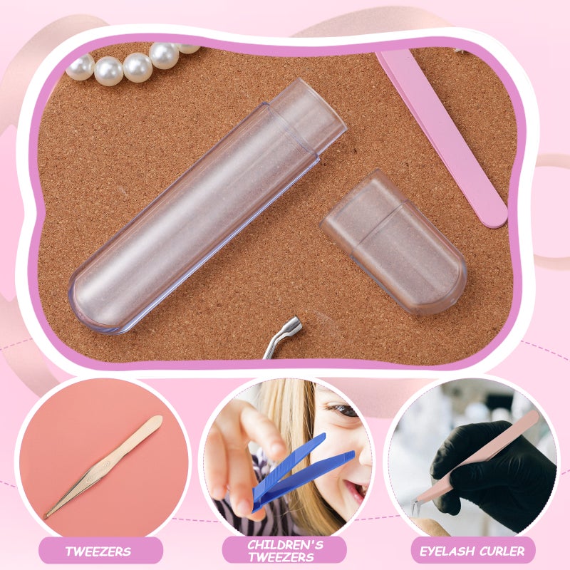 Clear Storage Tube for Eyelash Tweezers Travel Tweezer Case Small Tube Holder with Caps Storage Case Tweezers Organizing Box - Image 4