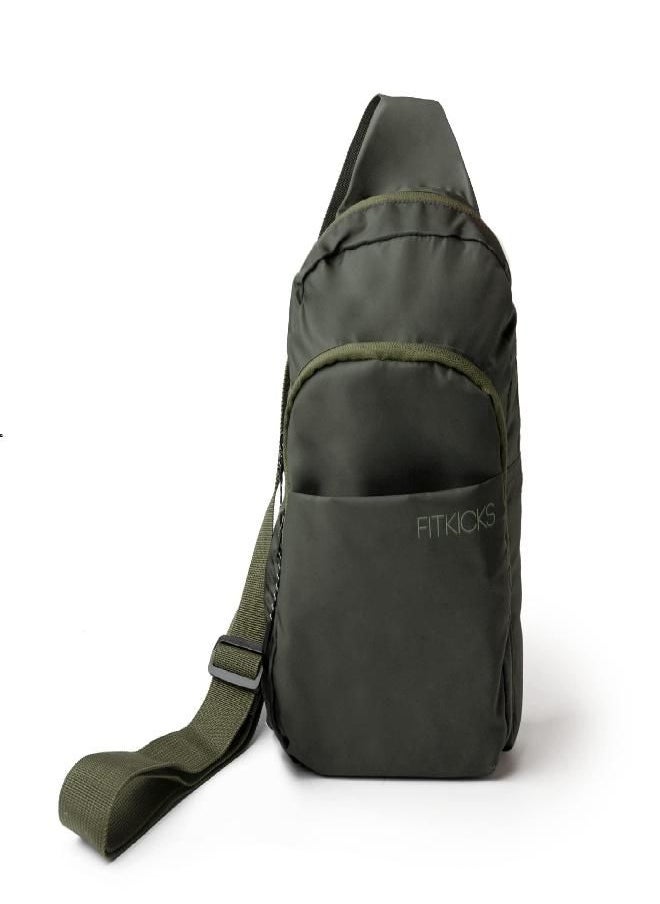 FitKicks - FITKICKS Hideaway Packable Sling Bag, Cross-body Bag for Men and Women, Green - Image 1