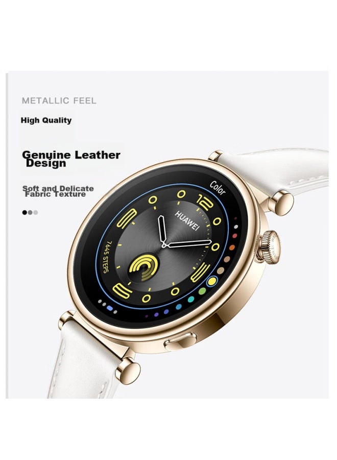 Wei Qiantu Weiqiantu سوار ساعة من الجلد متوافق مع Huawei Watch Gt4/gt5/gt5 Pro، ساعة نسائية 41mm من الجلد الطبيعي، عصري للفتيات، واجهة 18mm - Image 4
