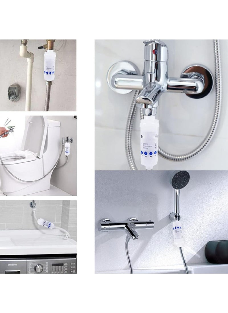 Filter Water Filter,Water Filter for Washing Machine,Washing Machine Filter with Connectors,Protects Clothes from Sediment & Hard Water,Send Four Filter Cartridges