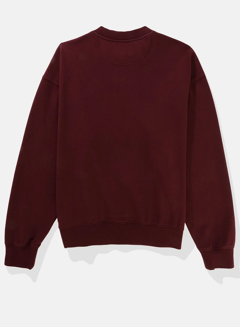 American Eagle Fleece Crew Neck Pullover Sweatshirt