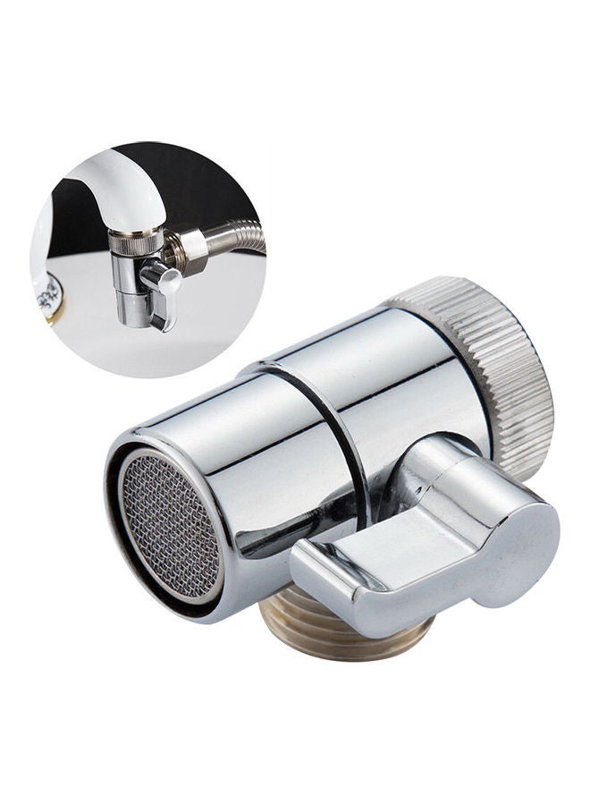Loquat 3-Way Diverter Home Kitchen Bathroom Bidet Basin Faucet Adapter Silver - Image 1