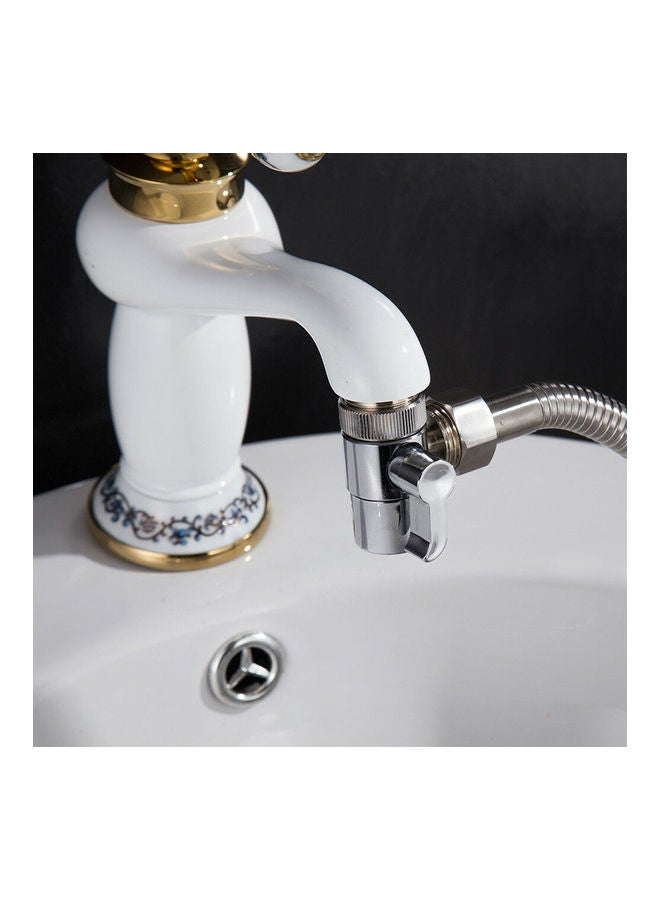 Loquat 3-Way Diverter Home Kitchen Bathroom Bidet Basin Faucet Adapter Silver - Image 3