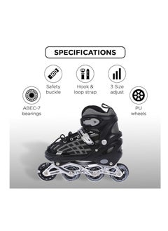 ENDLESS  EL1025 Inline Adjustable Skates Small Size 29 EUR (UK 11.5) - 33 EUR (UK 2) for 3 to 6 Years | Aluminium Chassis and 70 mm PU Wheels | Front Wheel Flash, ABEC 7 Bearings | In-Outdoor  - Image 3