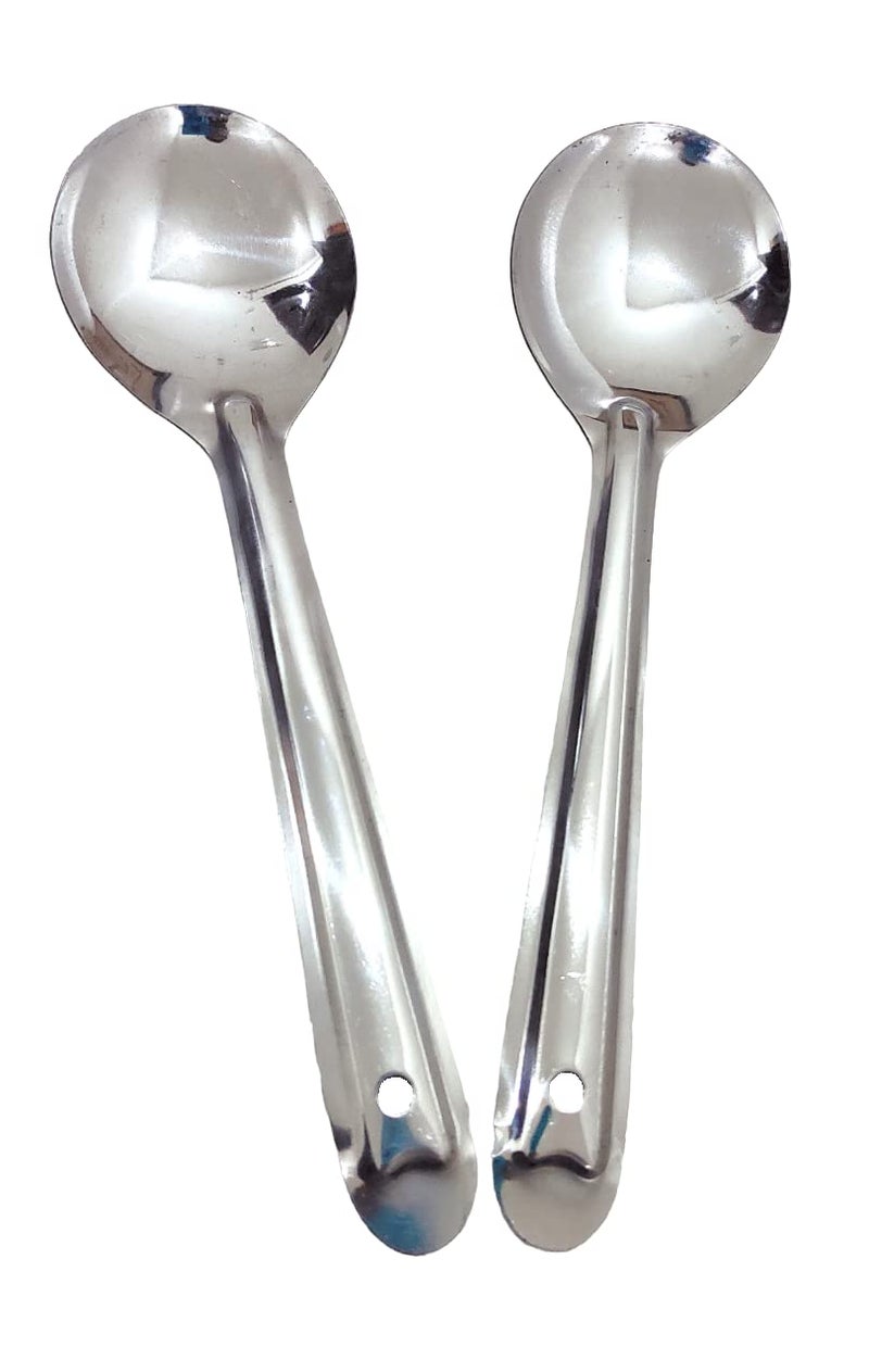 IMREX Stainless Steel Serving Spoon Set for Dining, Cooking Spoon Set for Kitchen, 26 cm Length Wt. 65g, Serveware (Set of 2) - Image 1