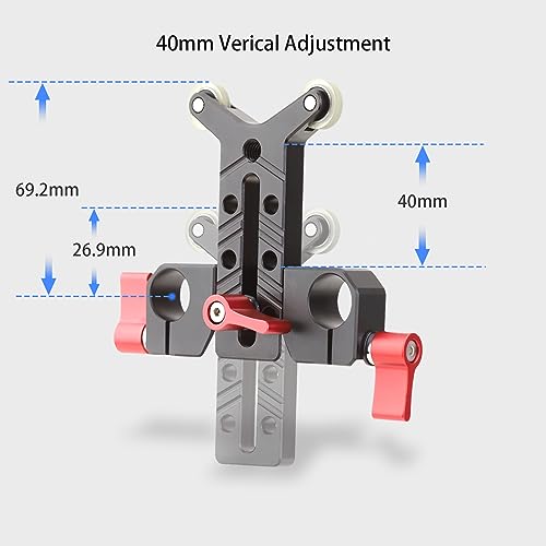 LEFTFOTO Y-Shaped Lens Bracket,Telephoto Long Lens Support Bracket with Built-in Pulley,for DSLR Camera Shoulder Rig with 15mm Rods, Height Adjustable - Image 4