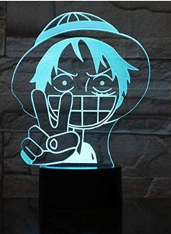 althiqahkey 3D LED Night Light Lamp One Piece Monkey D Luffy Figure Bedroom Decor Light Base Kids Bedroom Atmosphere Baby Birth Gift 16 Colors  - Image 3