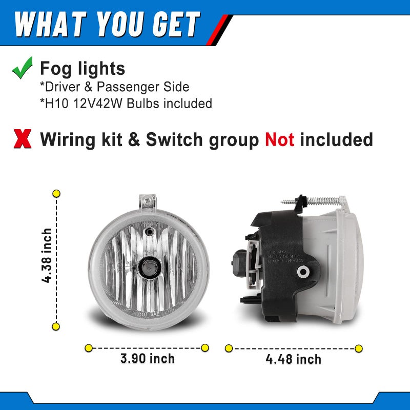 Fog Lights compatible for Dodge 2005-2009 Grand Caravan / 2006-2009 Charger /2008-2010 Challenger Nitro Avenger / 2007-2010 Caliber / 2005-2007 Caravan Lamps Assembly - Image 3