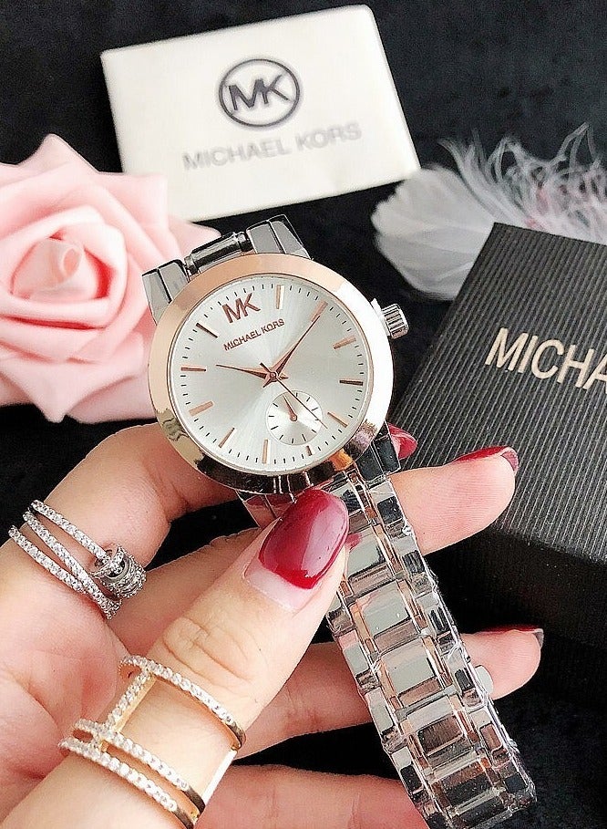 MK Michael Kors MK Watch Two-Tone Stainless Steel Band For Ladies Fashion and Versatility - Image 2