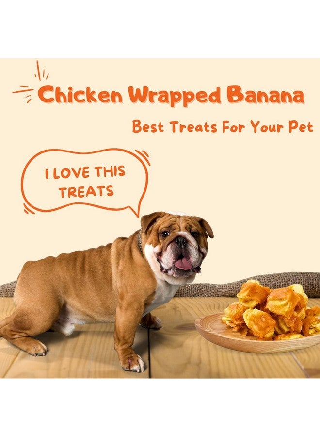 Chicken Wrapped Banana Jerky Dog Treats, Gluten and Grain Free Chicken Banana Chips, Healthy Chewy Bites for Small Medium Dogs 10.6oz - Image 3
