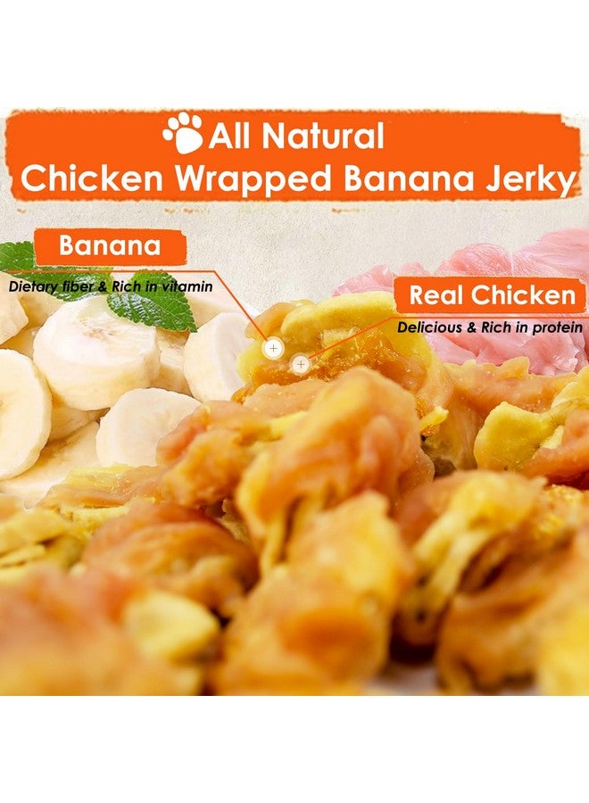 Chicken Wrapped Banana Jerky Dog Treats, Gluten and Grain Free Chicken Banana Chips, Healthy Chewy Bites for Small Medium Dogs 10.6oz - Image 4