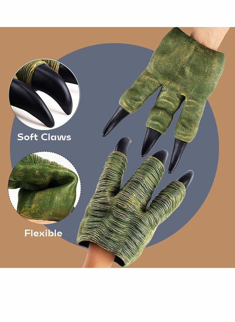 SYOSI Jurassic Dinosaur Velociraptor Claws Hands Paws Toys 2 PCS Soft Rubber Realistic for Adult Kids Cosplay, Dinosaur Claws Toys  Fun Design Ideal for Puppet Show, Gag Present, Kids Toy  - Image 5