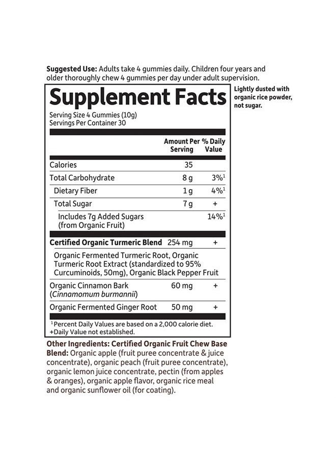 Garden of Life - Mykind Organics Turmeric Inflammatory Response Gummy - 120 Real Fruit Gummies for Kids & Adults, 50Mg Curcumin (95% Curcuminoids), No Added Sugar, Organic, Non-GMO, Vegan & Gluten Free - Image 1