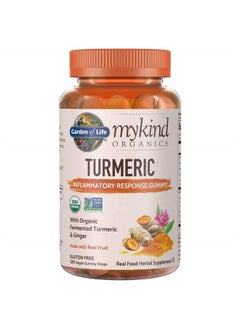 Mykind Organics Turmeric Inflammatory Response Gummy - 120 Real Fruit Gummies for Kids & Adults, 50Mg Curcumin (95% Curcuminoids), No Added Sugar, Organic, Non-GMO, Vegan & Gluten Free