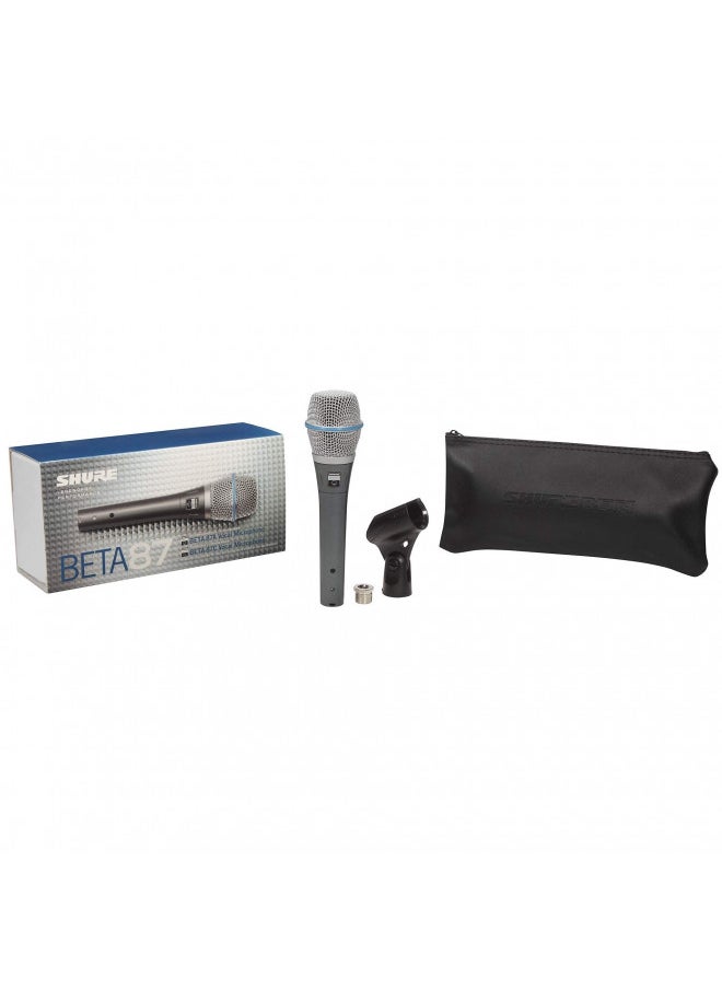 Shure - Shure BETA 87A Supercardioid Single-Element Vocal Condenser Microphone for Studio Recording and Live Performances with A25D Mic Clip and Storage Bag - Image 1
