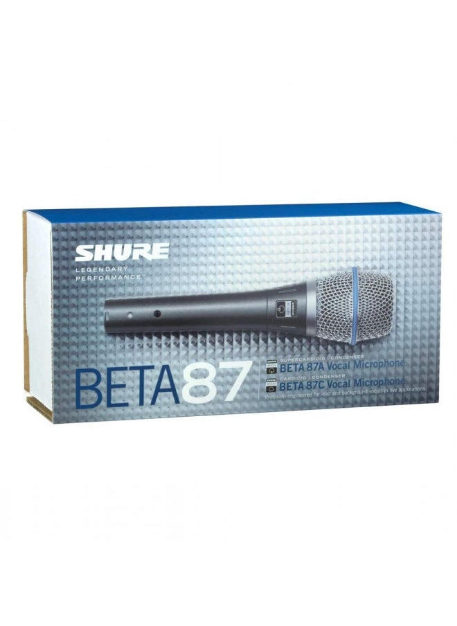 Shure - Shure BETA 87A Supercardioid Single-Element Vocal Condenser Microphone for Studio Recording and Live Performances with A25D Mic Clip and Storage Bag - Image 1