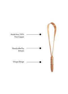 Perfora Perfora Copper Tongue Cleaner for Men and Women | For Fresh Breath & Bacteria Removal | Improved Taste Sense & Oral Hygiene | Easy to Use | 100% Pure Indian Copper Tongue Scraper To Prevent Bad Breath  - Image 4