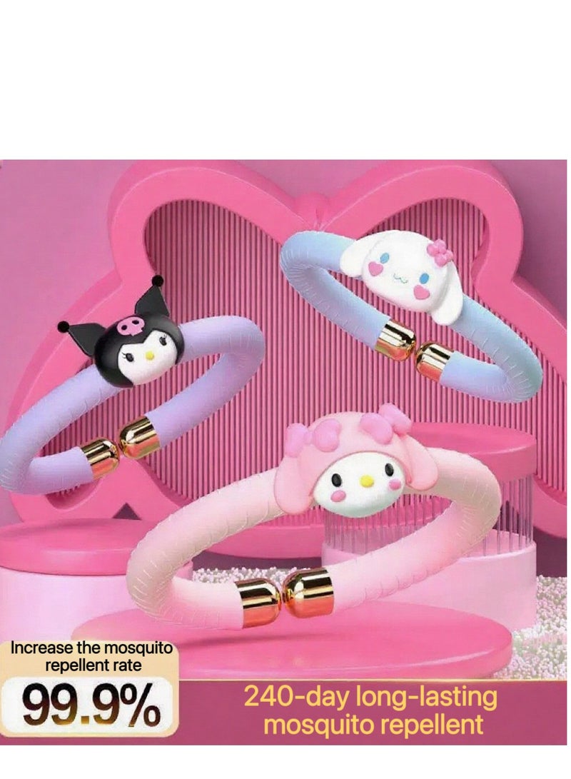 3pcs سوار مقاوم للبعوض لدغة طلاب القطع الأثرية في الهواء الطلق وطارد مووسكات الأطفال والبعوض للأطفال مناسبة للرياضة والسفر والحماية الخارجية للبعوض الزيت المناسبين للأطفال والأطفال والبالغين - Image 1