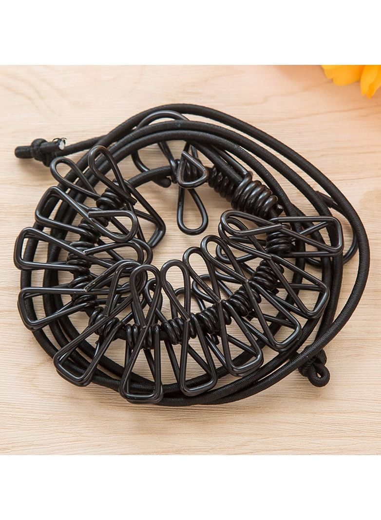 حبل غسيل قابل للسحب للأماكن الخارجية (أسود) - Image 1