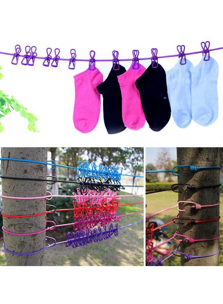 حبل غسيل قابل للسحب للأماكن الخارجية (أسود) - Image 4