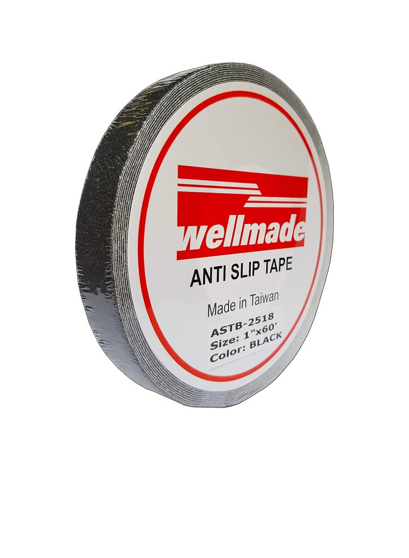 ويل ميد شرائط Wellmade المضادة للانزلاق تزيد من الجر على سطح أملس ، وتمنع الانزلاق بشكل فعال ، مصنوعة من معادن طبيعية في الداخل والخارج (1 بوصة × 60 قدم ، أسود) - Image 2