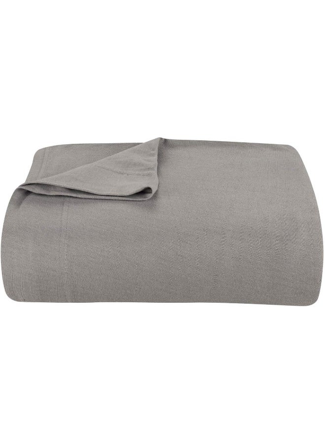 DELANNA DELANNA Jersey Knit Sheet Set Soft, Breathable, Cotton Rich T-Shirt Weave Full Grey  - Image 5