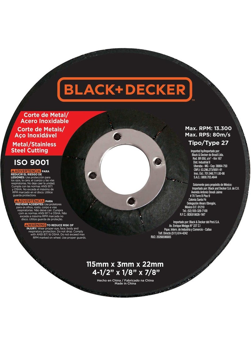 BLACK+DECKER - 820W 115Mm Small Angle Grinder For Metal Grinding And Cutting Orange/Black G720P B5 2 Years - Image 1