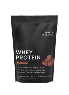 SPORTS RESEARCH SR Whey Protein Isolate Protein Powder Dutch Chocolate 1.03kg 2.26lbs  - Image 1