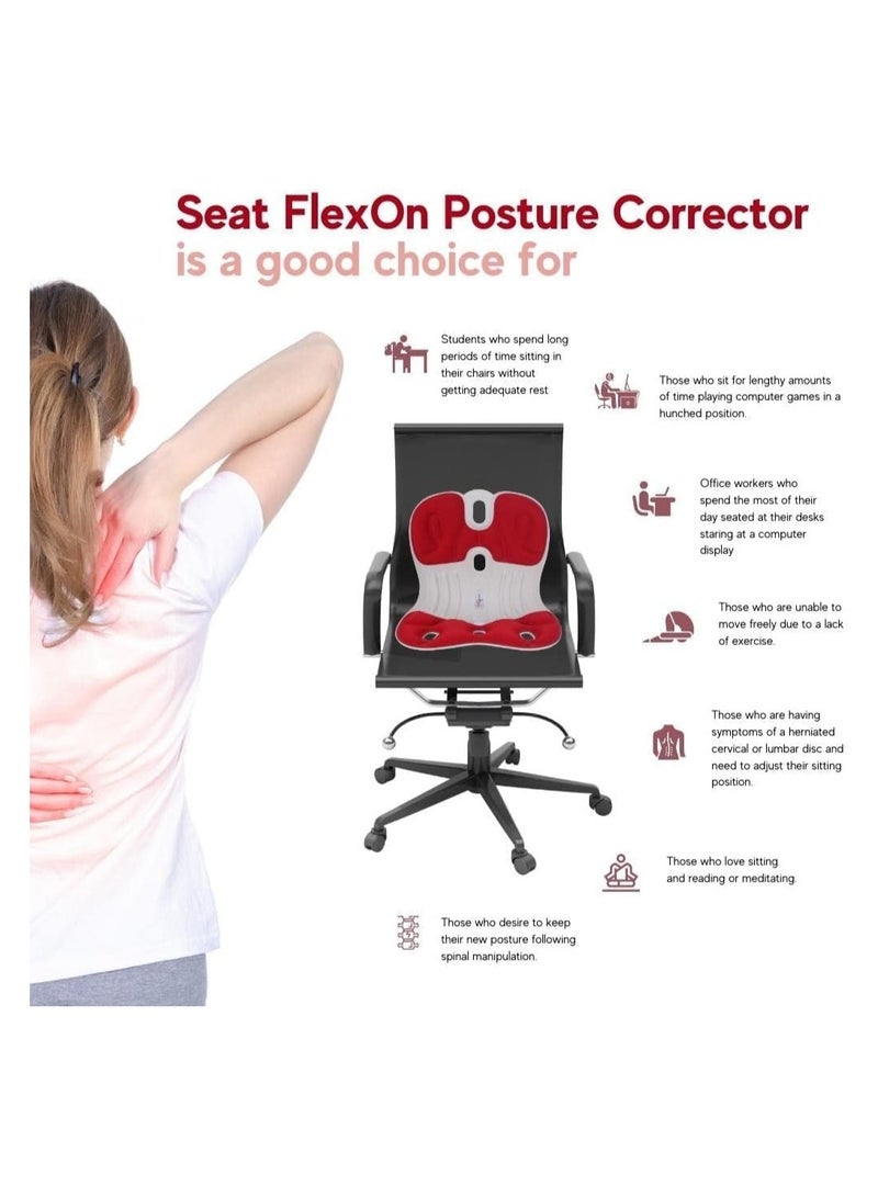 سييت فليكس أون وسادة دعم قطنية من Seat FelxOn، وسادة خلفية من إسفنج الذاكرة النقي ومسند ظهر لتقويم العظام  - Image 5