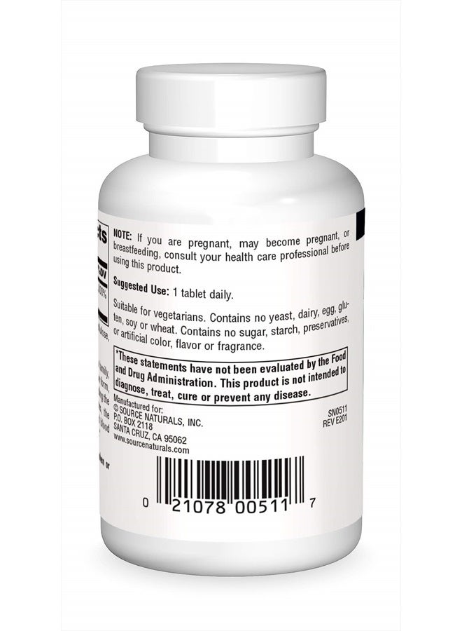 Source Naturals Pantothenic Acid 250 mg Vitamin B-5 Dietary Supplement - 100 Tablets - Image 2