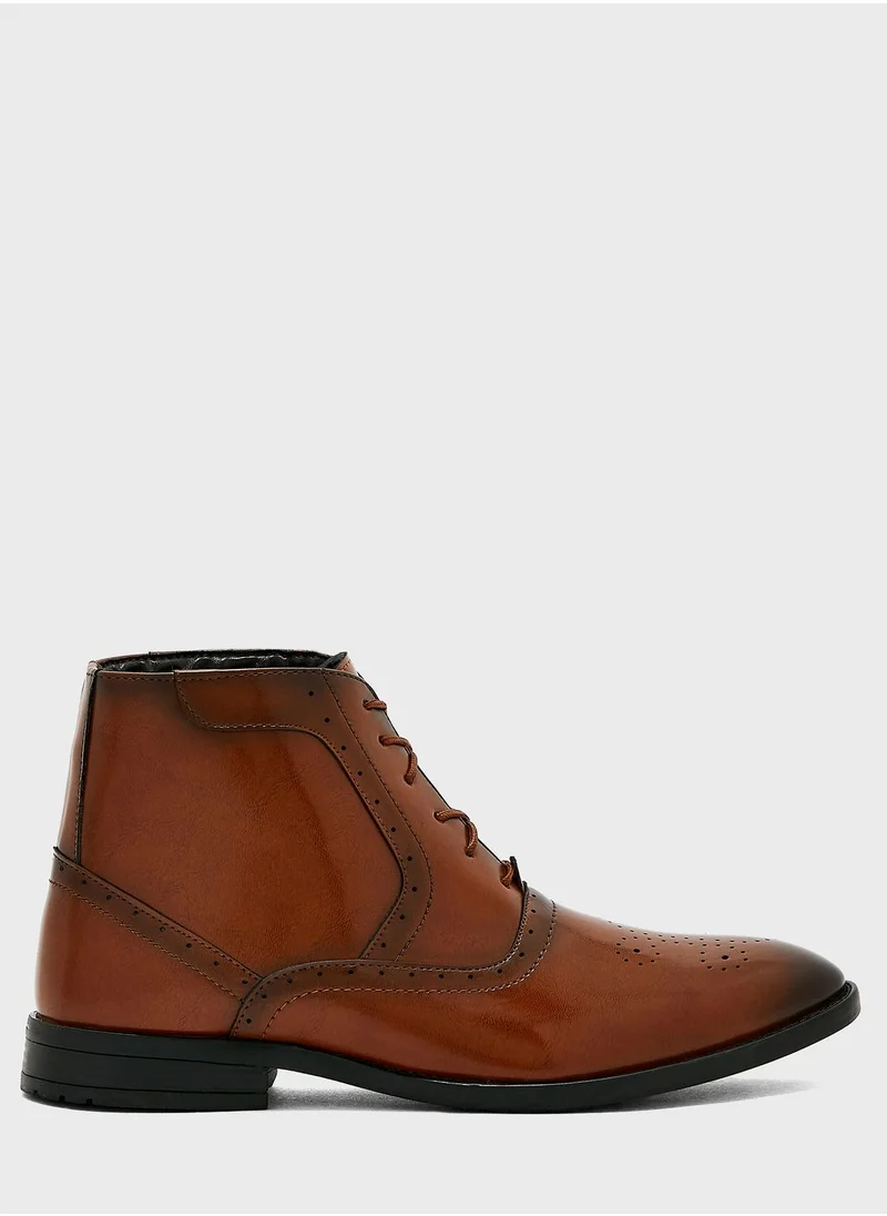 روبرت وود Formal Brogue Details Oxford Boots