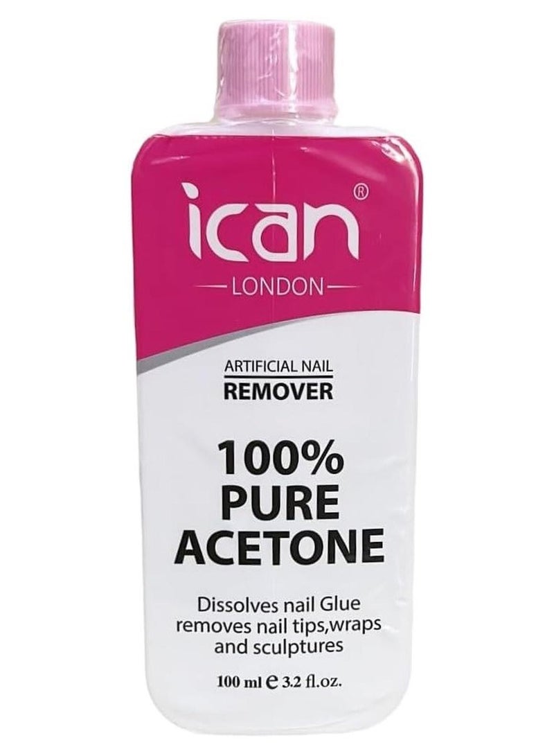 100 Pure Acetone Nail Polish Remover UV GEL Soak Off 100ML
