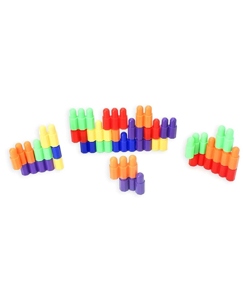 Little Fingers 3 in 1 Bullet Blocks, Nuts & Bolts, and Button & Thread Combo Puzzle Set for Kids - 90 Pieces Educational Toy - Image 5