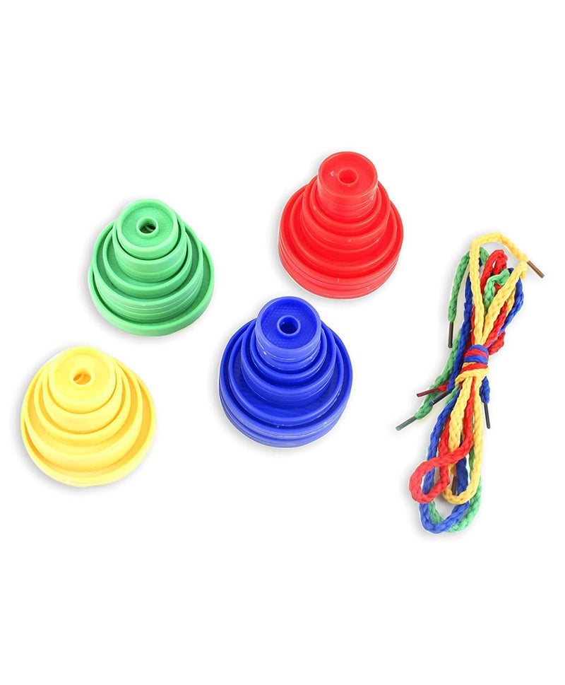Little Fingers 3 in 1 Bullet Blocks, Nuts & Bolts, and Button & Thread Combo Puzzle Set for Kids - 90 Pieces Educational Toy - Image 4