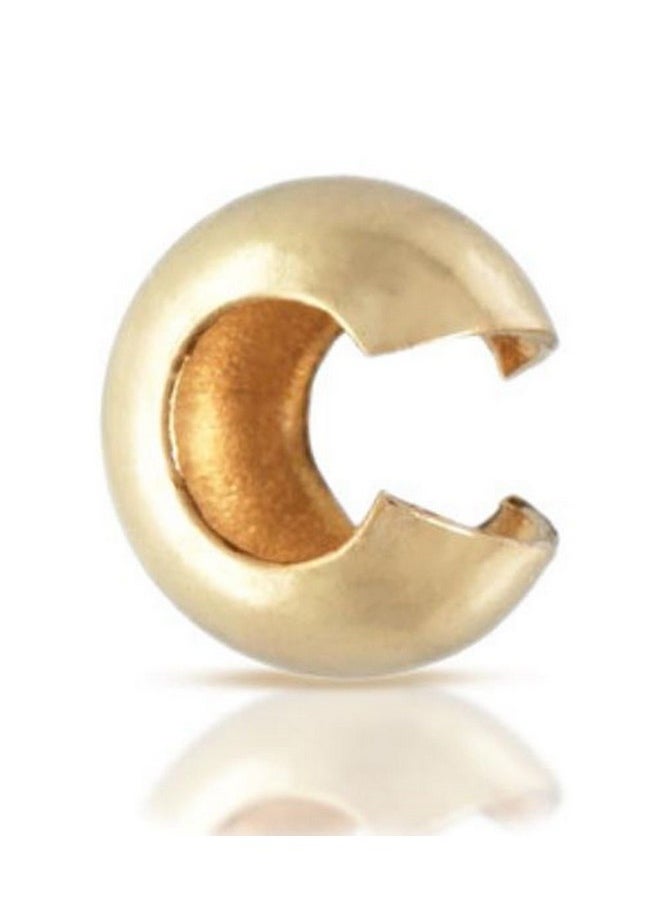 Adabele - 100Pcs Crimp Bead Knot Covers 4Mm (0.16 Inch) Small Loose Beads 14K Gold Plated Copper Brass For Jewelry Craft Making Cf8 4 - Image 1