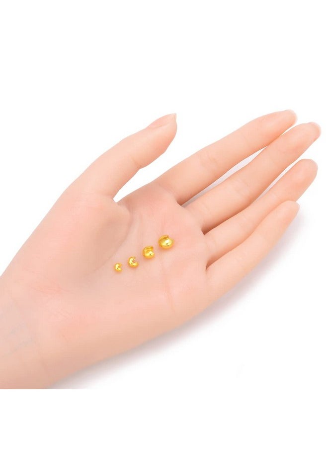 Adabele - 100Pcs Crimp Bead Knot Covers 4Mm (0.16 Inch) Small Loose Beads 14K Gold Plated Copper Brass For Jewelry Craft Making Cf8 4 - Image 1