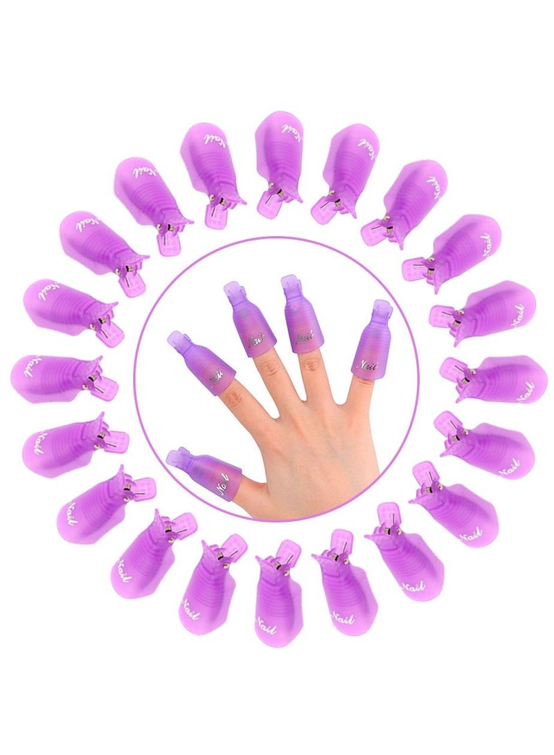 Kanza 20 Pieces Nail Polish Remover Clips Manicure tool for unloading supplies Soak Off Cap Nail Art Cleaner Wrap Manicure Tool Reusable & User Friendly For Women  - Image 1