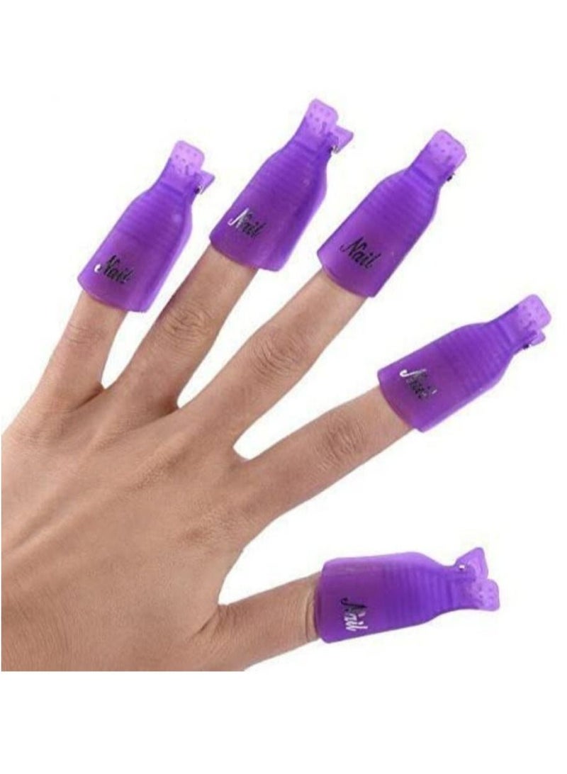 Kanza 20 Pieces Nail Polish Remover Clips Manicure tool for unloading supplies Soak Off Cap Nail Art Cleaner Wrap Manicure Tool Reusable & User Friendly For Women  - Image 2